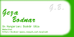 geza bodnar business card
