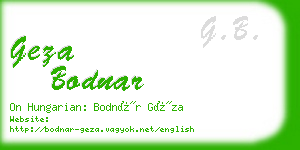 geza bodnar business card